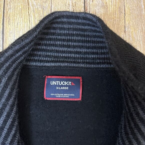 Untuckit Merino Wool Sweater 1/4 Zip Mens XL - Picture 4 of 6